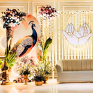 Decoration props and flood lights fills the finish touch on the floor for a grand gathering