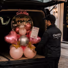 Pink Pastel and Chrome Balloon Bouquet - Delivered Assembled