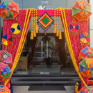 Traditional umbrellas bring colour and cultural flair without messing up the look.