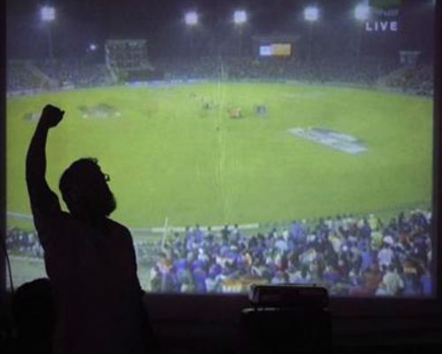 Watch Cricket on with Projector Setup on Rent at Home