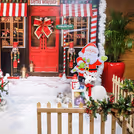 Snow moss and white lights evoke a festive celebration.