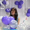 200 Balloon Decoration with ribbons and printed photos to celebrate wife's birthday