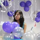 200 Balloon Decoration with ribbons and printed photos to celebrate wife's birthday