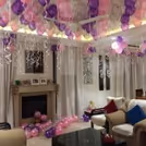 Beautiful Balloon Decor with hanging photos at your home in Delhi, Gurgaon, Noida, NCR