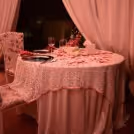 Beautifully Decorated Table with Rose Petals & Flowers