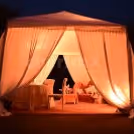 Cabana Setup with Tent and Garden Setup