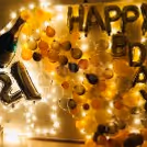 Happy Birthday Foil Balloons, LED Lights & Digit Foil Balloons Included