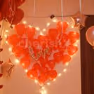 Heart Shape with LED lights and Red Balloons