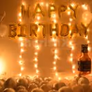 Happy Birthday, Champagne and Whiskey Foil Balloons