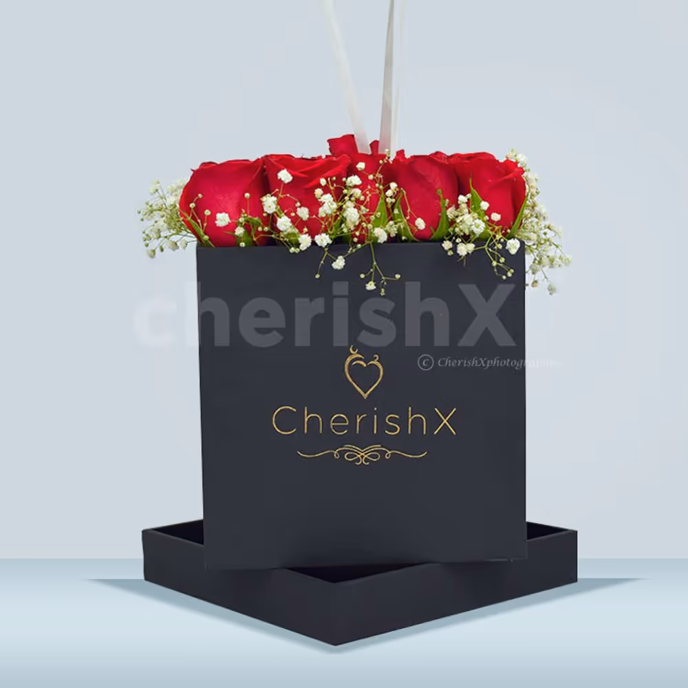 A bucket full of red roses to help you express your love with confidence.
