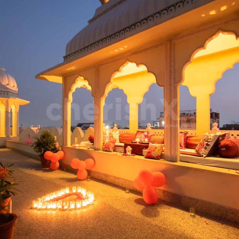 Romantic rooftop candlelight dinner by cherishx