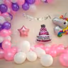 Pink, Purple and White Balloons Arc
