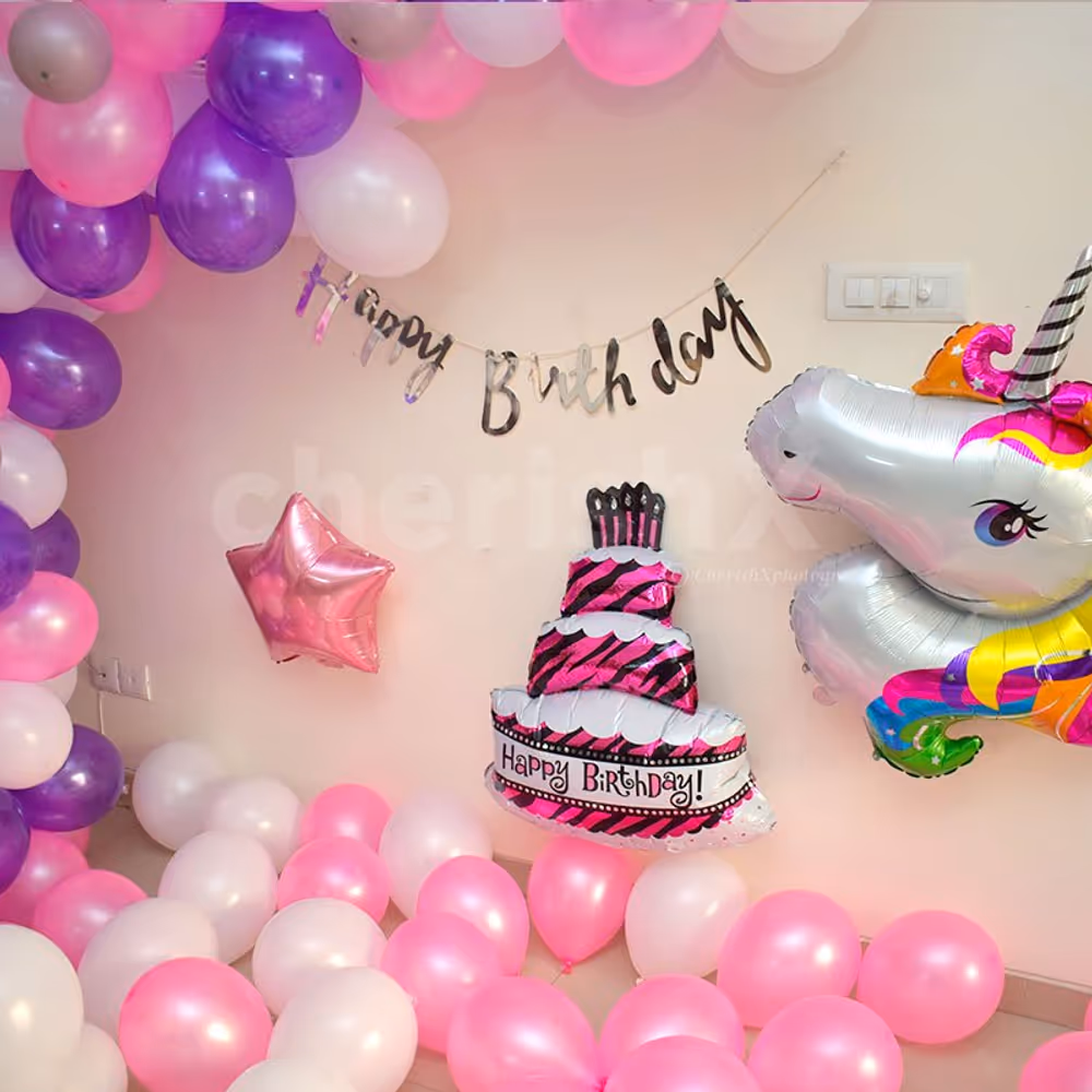 Surprise your Kid with this Unicorn Foil Balloon and Floating balloons on Birthday