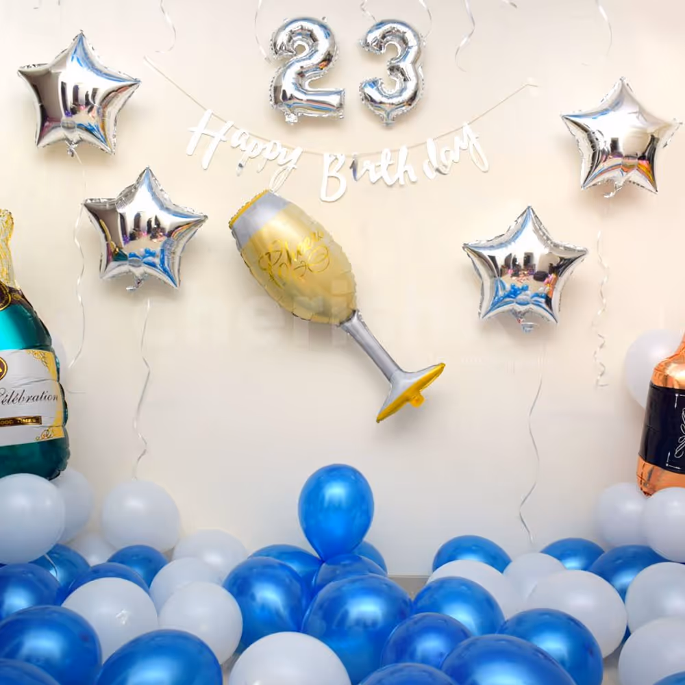 Celebrate Birthday with CherishX's Blue Birthday Balloon Decor.