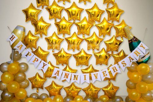 Surprise your partner in the best way possible with this amazing Gold Anniversary Decor.