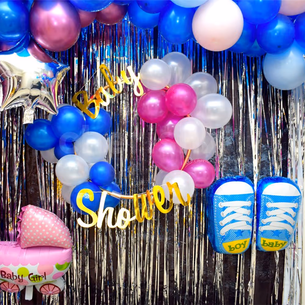 The Royal Baby Shower Room Decoration gives the whole welcoming baby vibes.