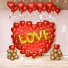Stunning Hearty Balloon Wall to create a picture-perfect party backdrop.