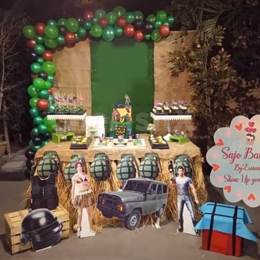 Book a PubG Themed Decor for your Kid's Birthday.