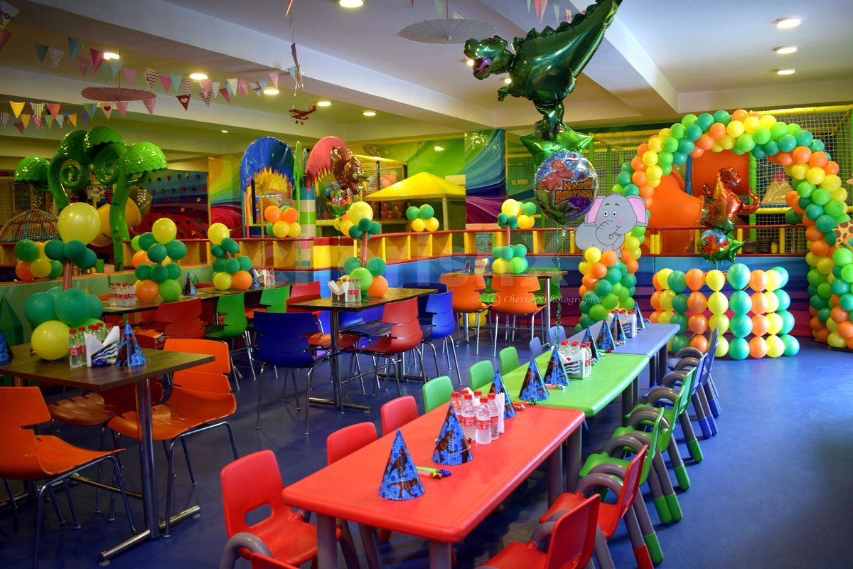 The decor is spread out in the whole place to give a Jungle-like look.