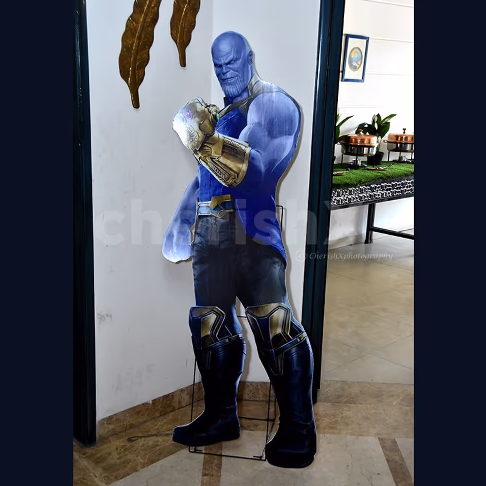 Thanos cut-out to give the perfect Avengers vibe.