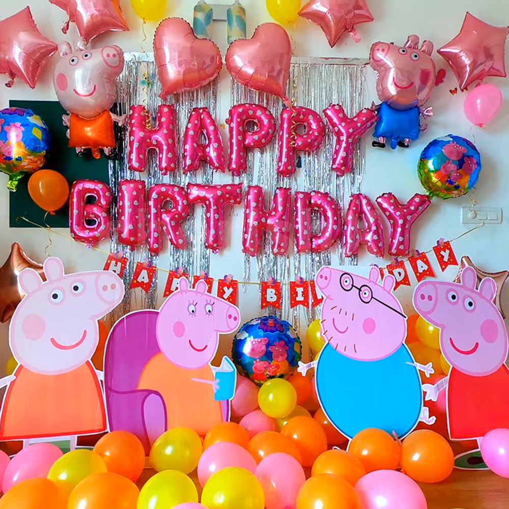 Peppa Pig Birthday Decoration Setup in Delhi, Gurgaon, NCR