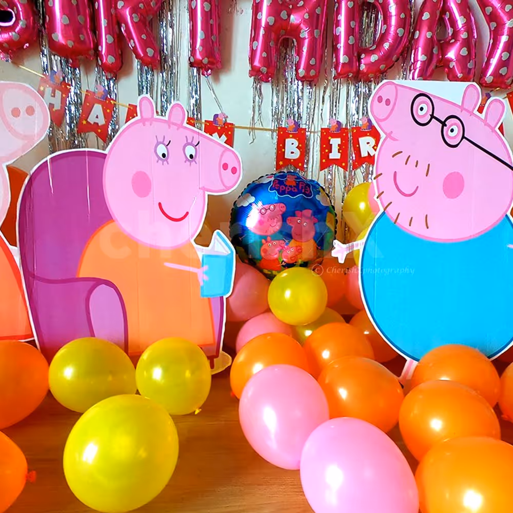 Decoration with Cut Outs of Peppa Pig Characters