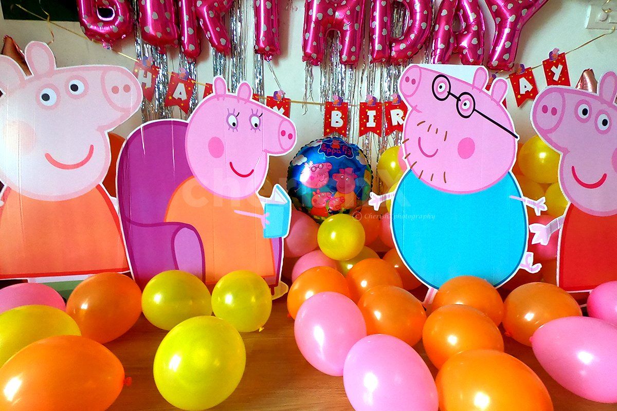 Decoration with Cut Outs of Peppa Pig Characters