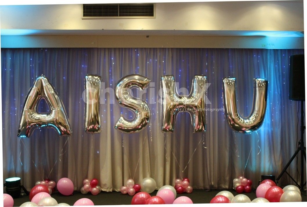 Add 16 inch Letter foil balloon (add qty as per no. of chars)