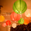 Multicolored Paper Lanterns with LED Lights