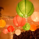 Multicolored Paper Lanterns with LED Lights