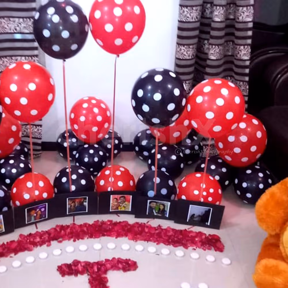 Message Written with Flower Petals & Candles