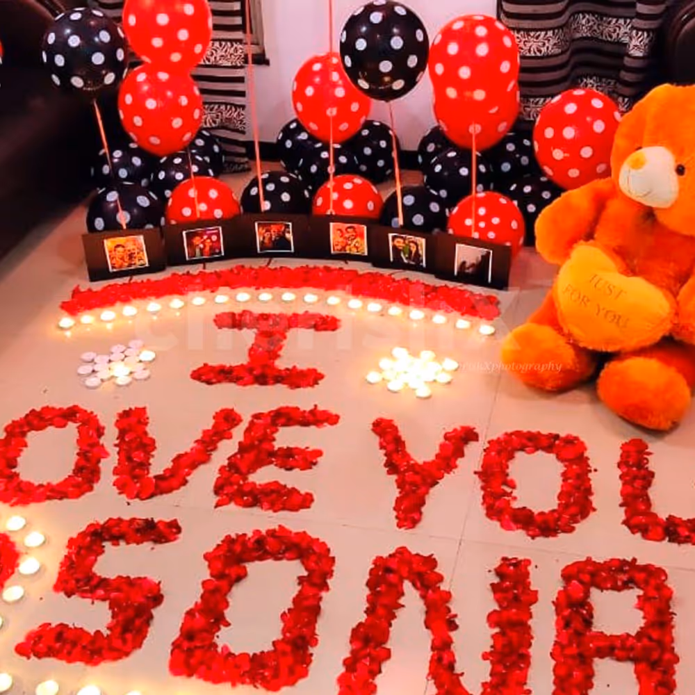 4Ft Teddy Bear with the Midnight Surprise Room Decoration.