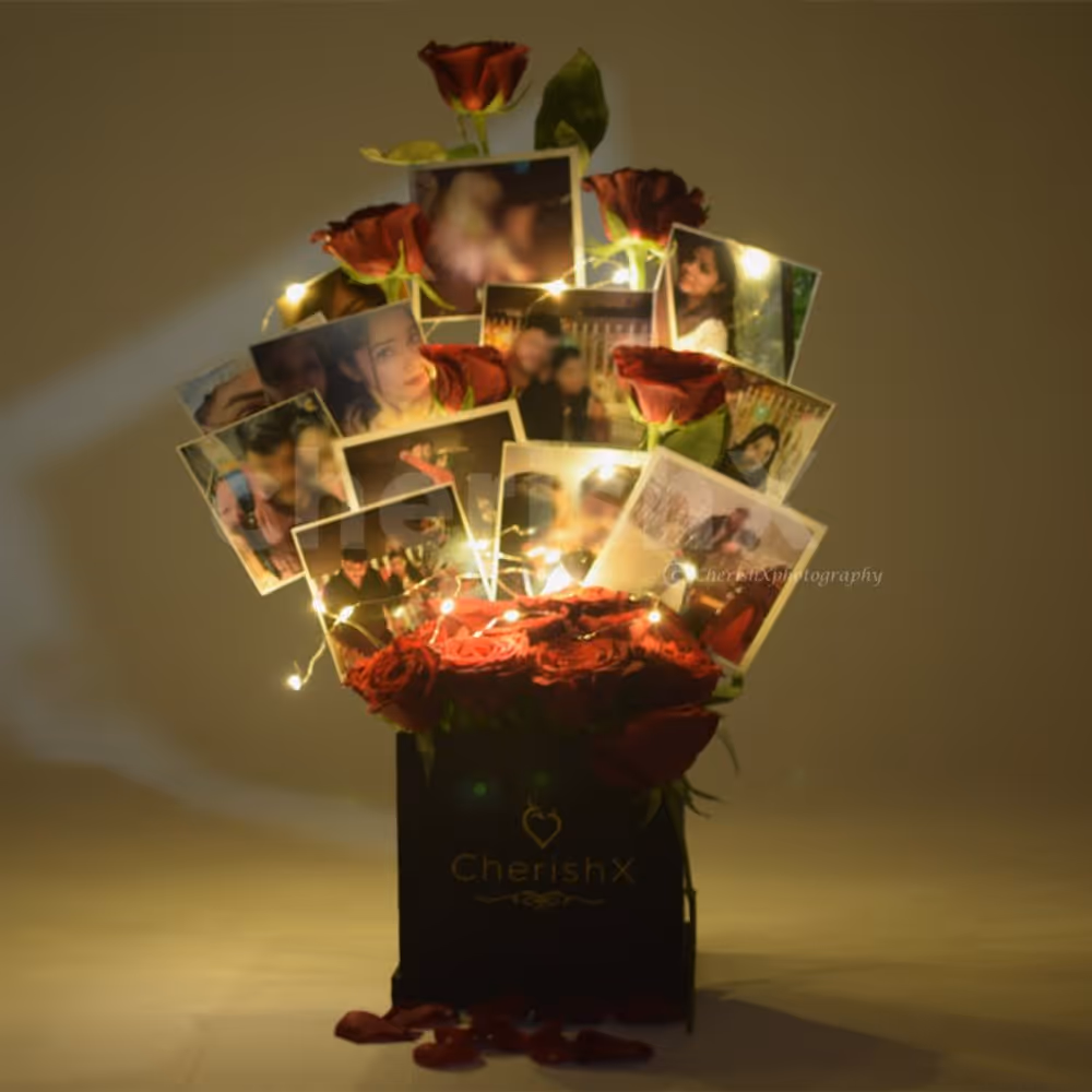 CherishX's Rose Bucket with Photos for birthdays and anniversaries.