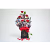 A CherishX's bucket with fresh roses and set up with pictures to gift to your friends or family.