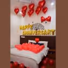 Surprise your loved one with this Anniversary Bedroom Balloon Decor.