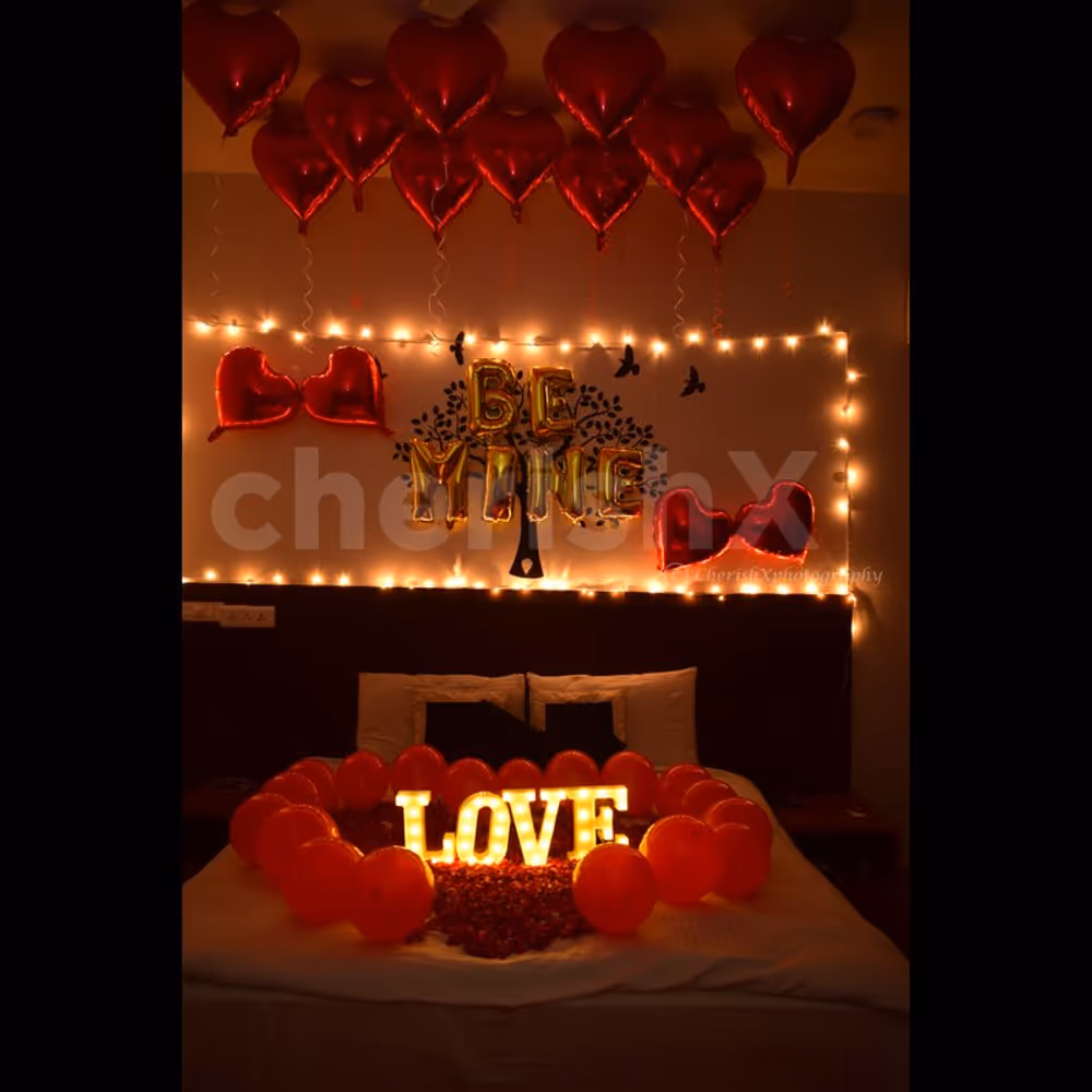 Choose this Be Mine Decor for an anniversary, wedding night or for a casual surprise.