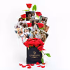 A bucket full of roses and personalised photos to send to your close ones.