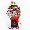 A bucket full of roses and personalised photos to send to your close ones.