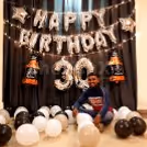 Silver Themed Birthday Balloon Decoration