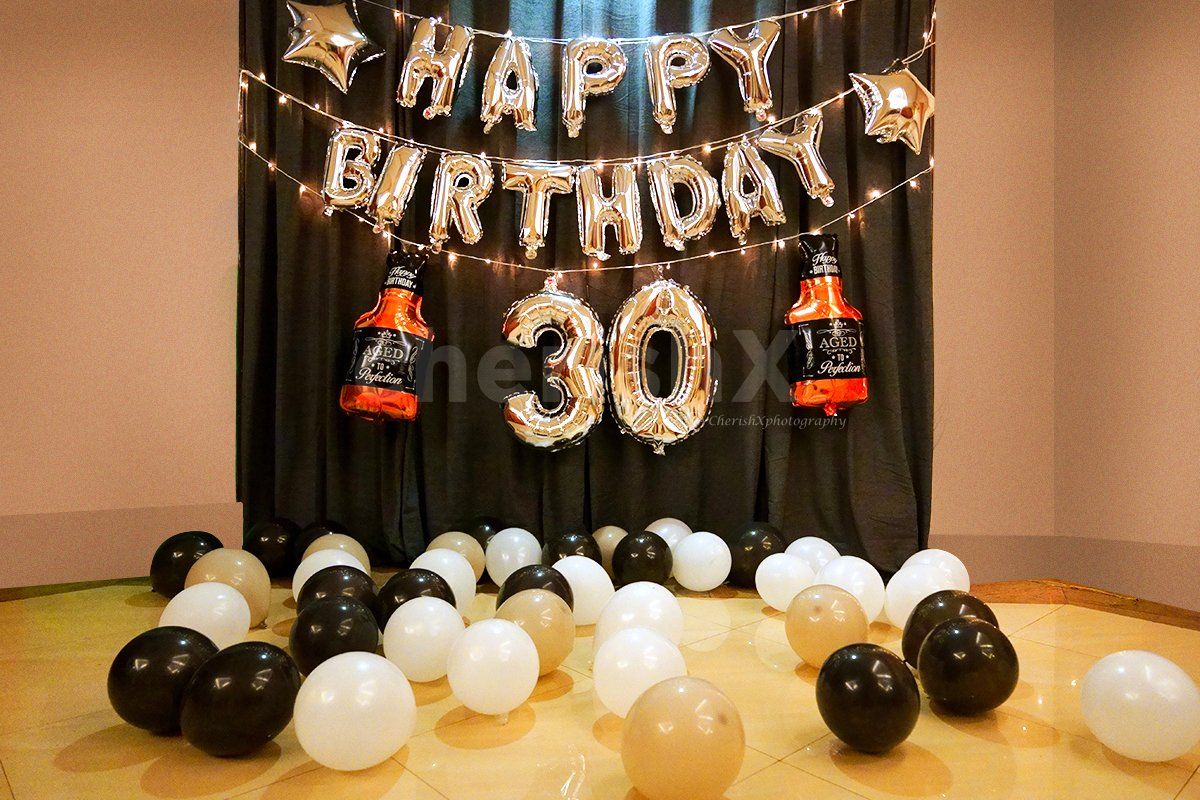 Simple Birthday Balloon Decoration at home or bedroom