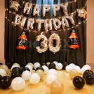 Simple Birthday Balloon Decoration at home or bedroom