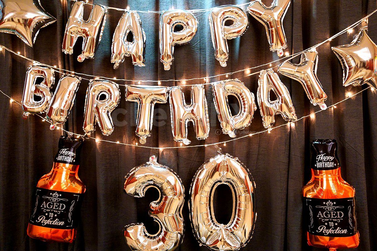 Happy Birthday Letter Foil Balloons in Silver