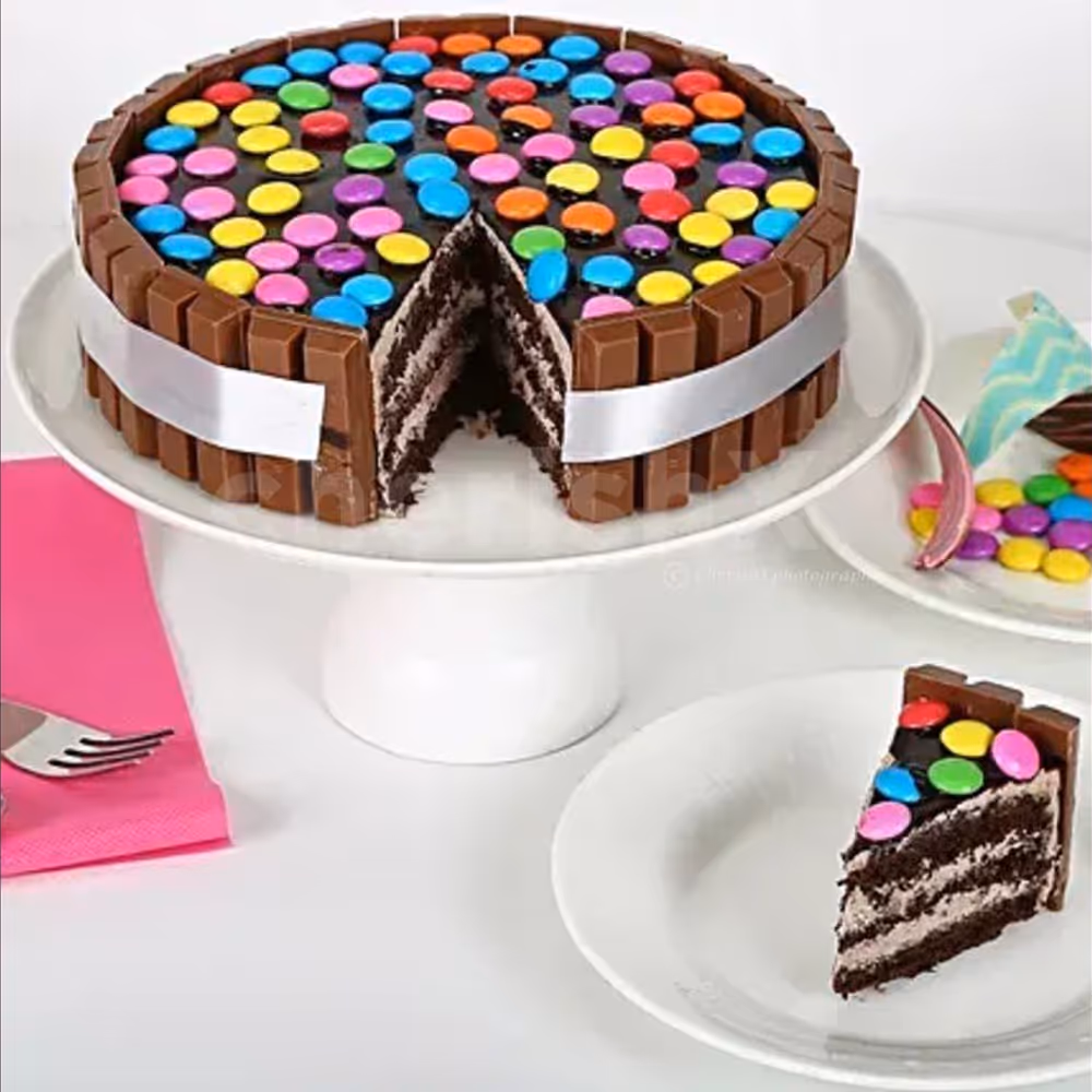 Kitkat gems cake by Cherishx