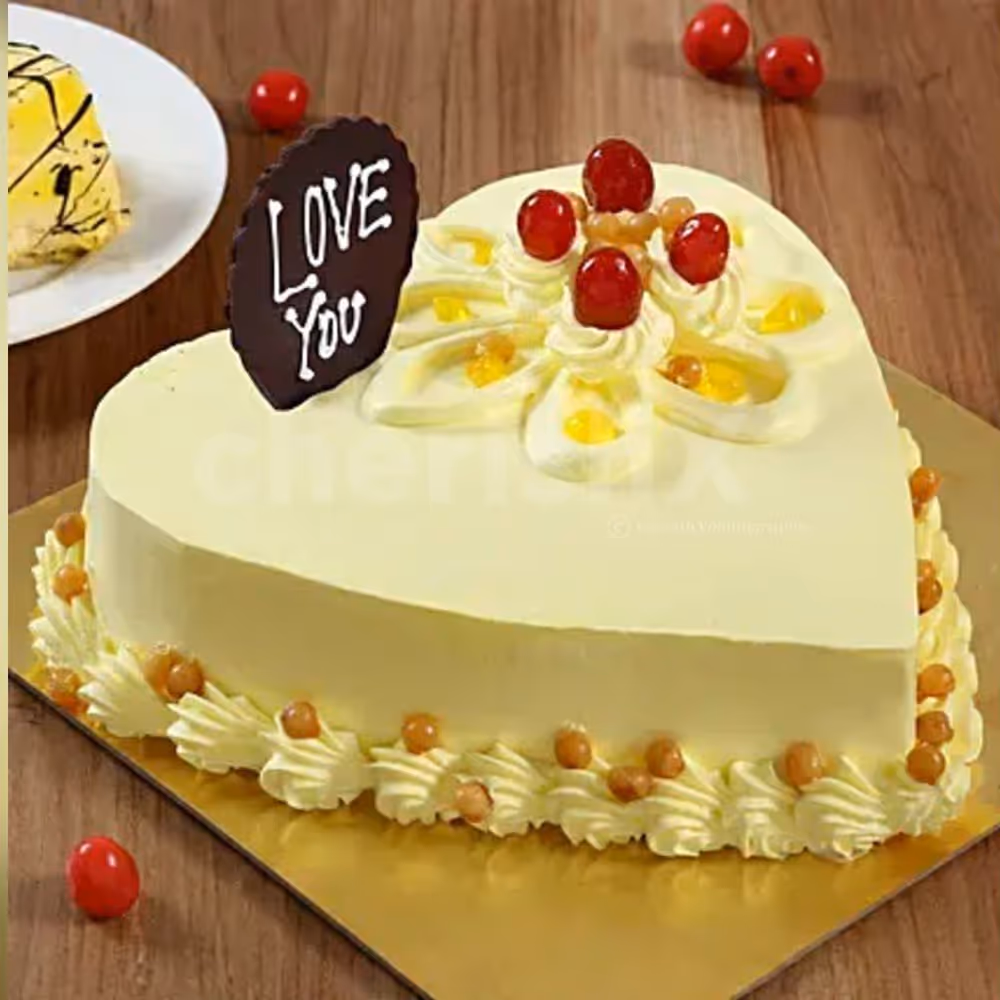 Heart shape Butterscotch cake delivered to your home