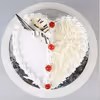 Home delivery of white forest heart shape cake