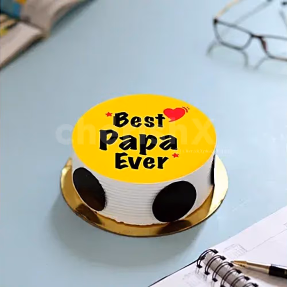 Best papa ever photo cake for Fathers Day delivered at your home