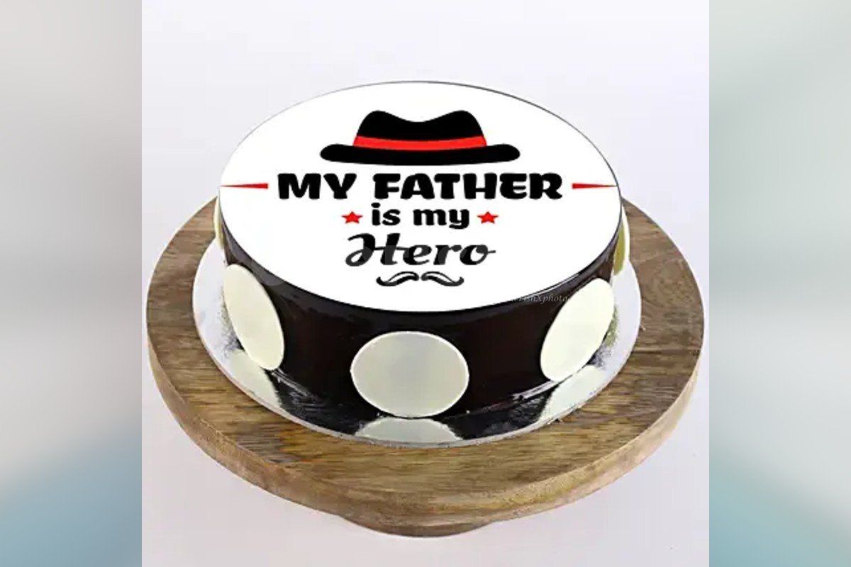 'My father is my hero' special designer photo cake 