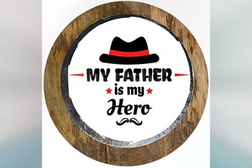 'My father is my hero' special designer photo cake delivery at home for fathers day by cherishx