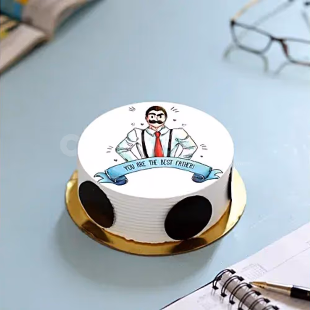 'You are the best father' special photo cake for fathers day delivery at home