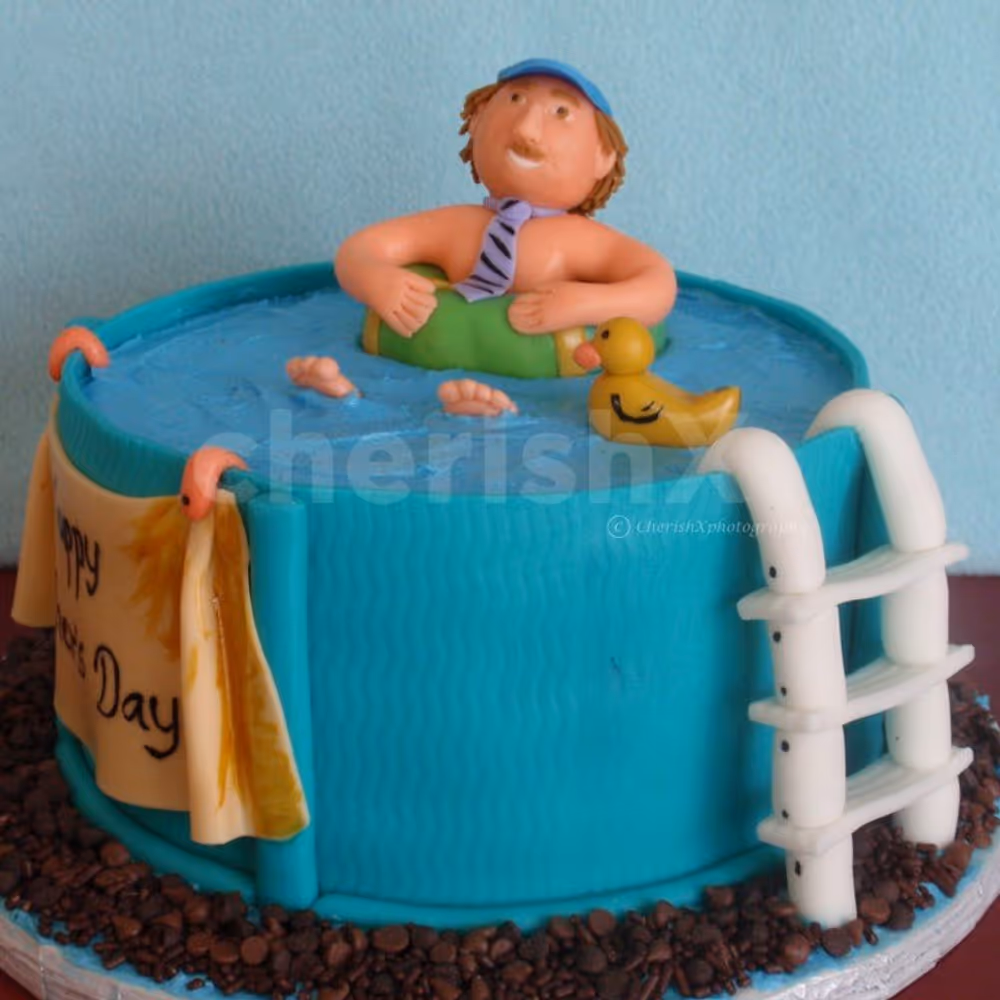 Fathers Day Pool designer fondant cake home delivery by cherishx